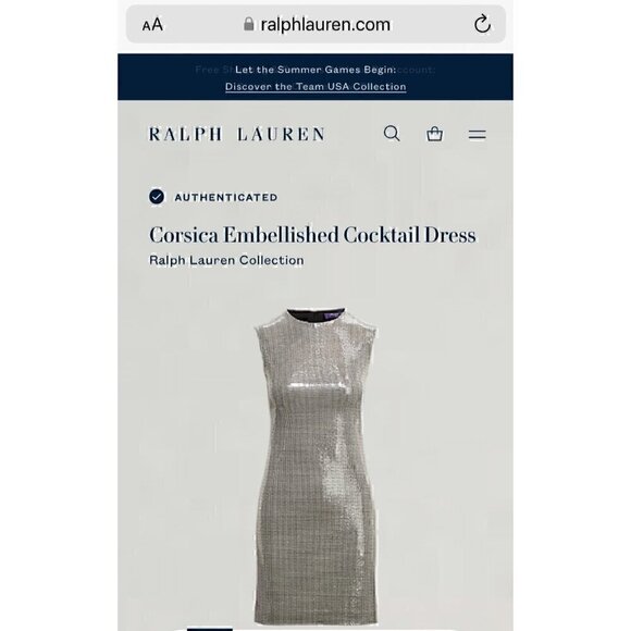 Ralph Lauren Purple Label Corsica Cocktail Dress 10 Houndstooth Sequins - Picture 14 of 14